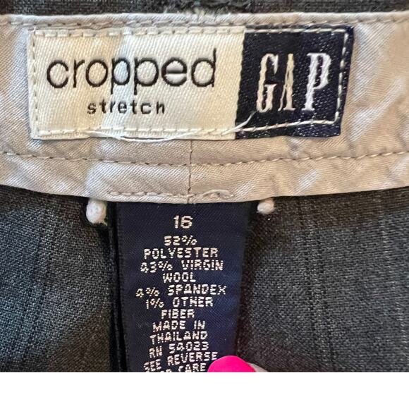 Gap Womens Dress Pants Size 16 Gray Wool Trousers Straight Leg High Rise Pockets - Picture 2 of 7